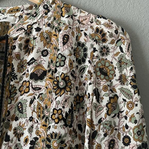 A.L.C Hari Top With Tie in White & Olive - Picture 7 of 9